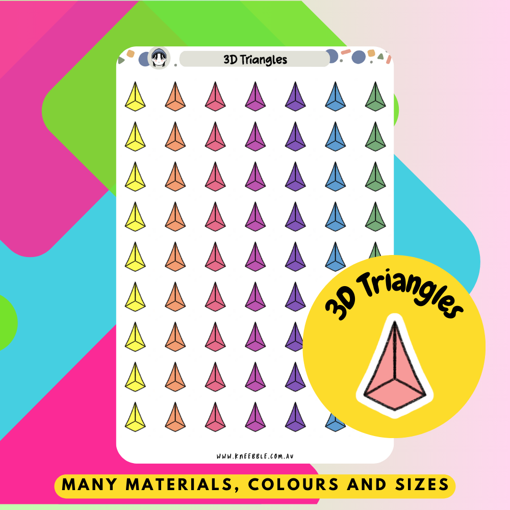 3D Triangle Planner Stickers