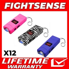 (12) Mini Rechargeable Stun Gun 10 Mil Volts W/Led Light 3 Color M Wholesale Lot