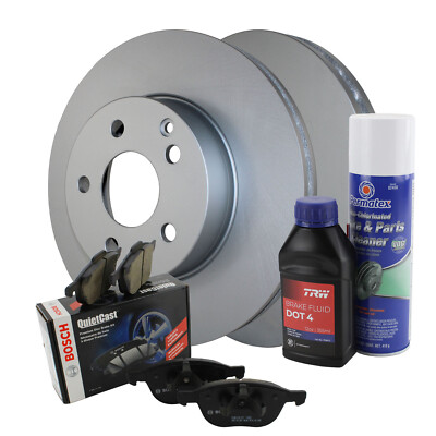 Front Brake Kit 295mm Disc Rotors Bosch Semi-Met Pads For MB W204 C250 W212 E250