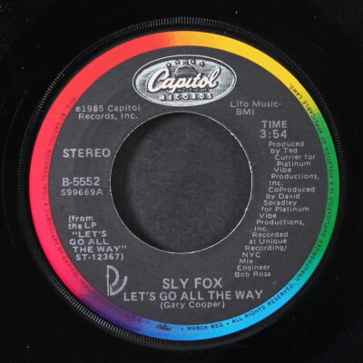 SLY FOX: let's go all the way / como tu te llama? CAPITOL 7'' Single 45 RPM