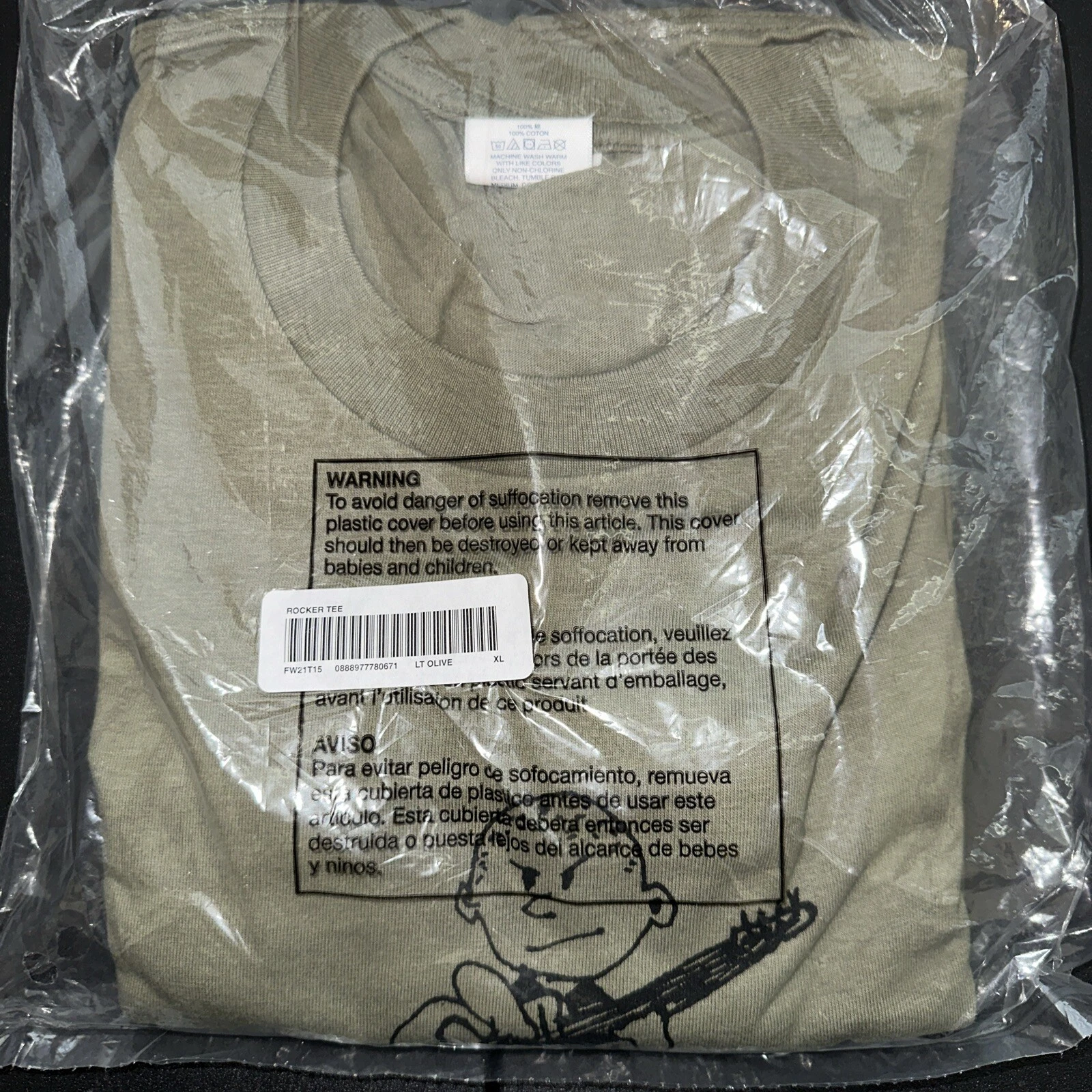 Tee Supreme Rocker   Vert olive   Taille XL   FW21