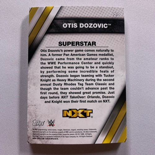 Otis Dozovic 2017 Topps WWE NXT #22 - Picture 2 of 2
