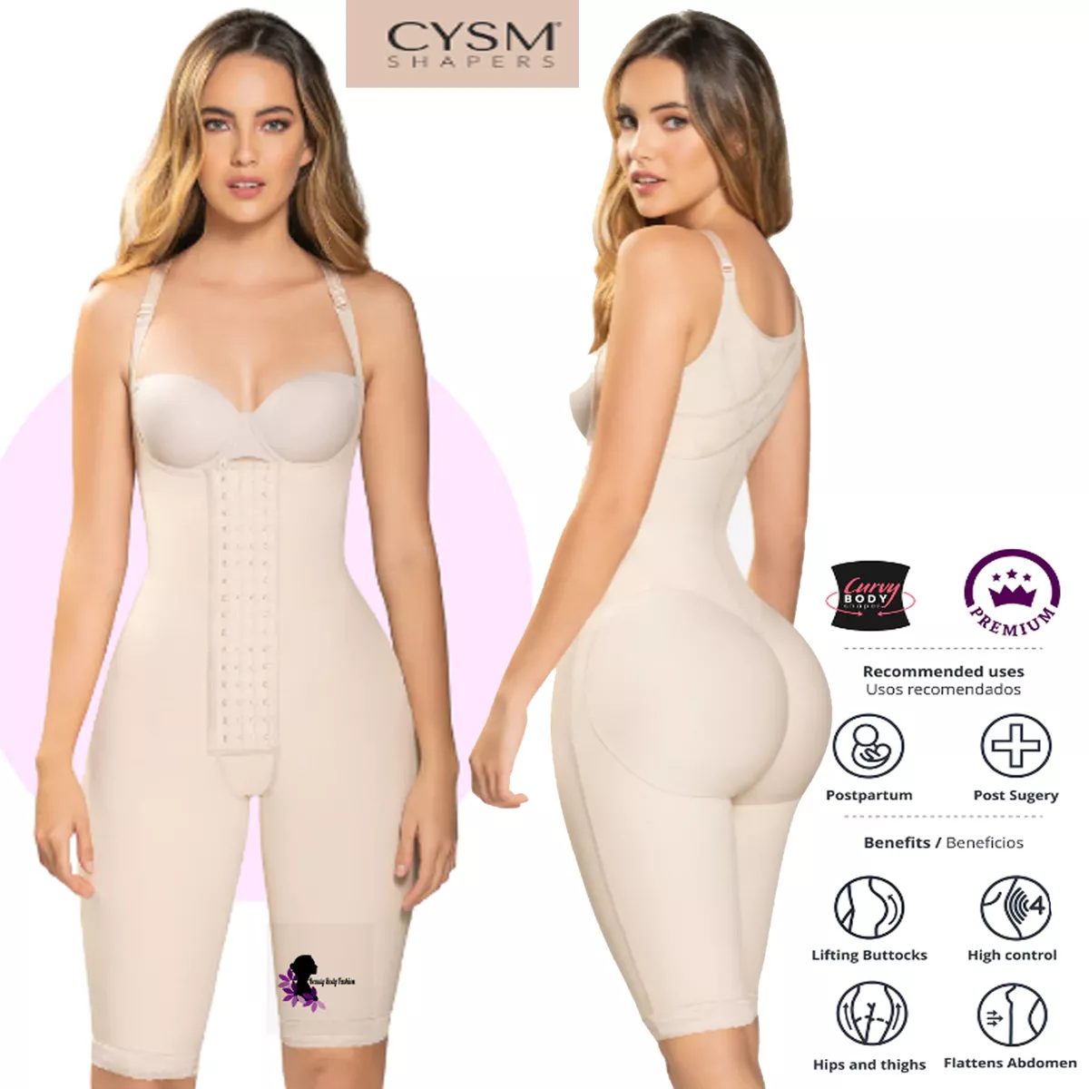 CYSM Body Shaper - 455 - Black - Size, Medium