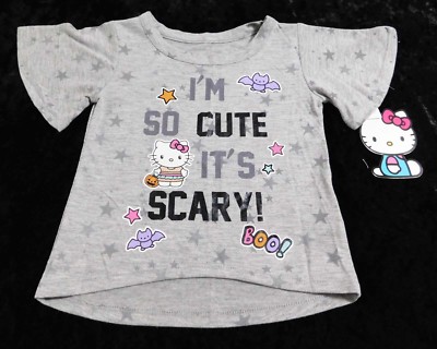 Halloween Hello Kitty I'm So Cute It's Scary Toddler Girls Shirt (12 Months-4T)