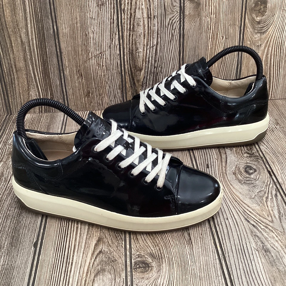 Женские повседневные туфли Ecco размер 6/6,5 США 37 лакированная кожа на платформе мягкие 9 на шнуровке - Изображение 2 из 4