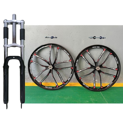26'' 10 Spokes Wheel set 100*135mm & 26" Fork w/ 1" Threaded/ 1-1/8" Threadless - Picture 7 of 92