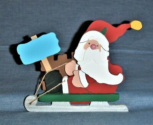 DIY Craft: Sledding Santa 9x7 Multi-Layer 3D Wood Figure Unfinished Christmas