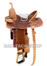 Western Barrel Leather Horse Saddle with Tack Set 10" to 18" size Free shipping