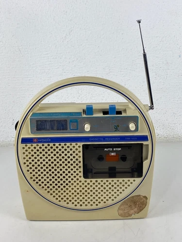 1973 Radio Cassette Player Hitachi TRK-1225 Round Handbag Space Age Panton Pop