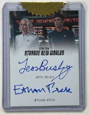 Jess Bush Ethan Peck Dual Autograph from Star Trek Strange New Worlds Season One