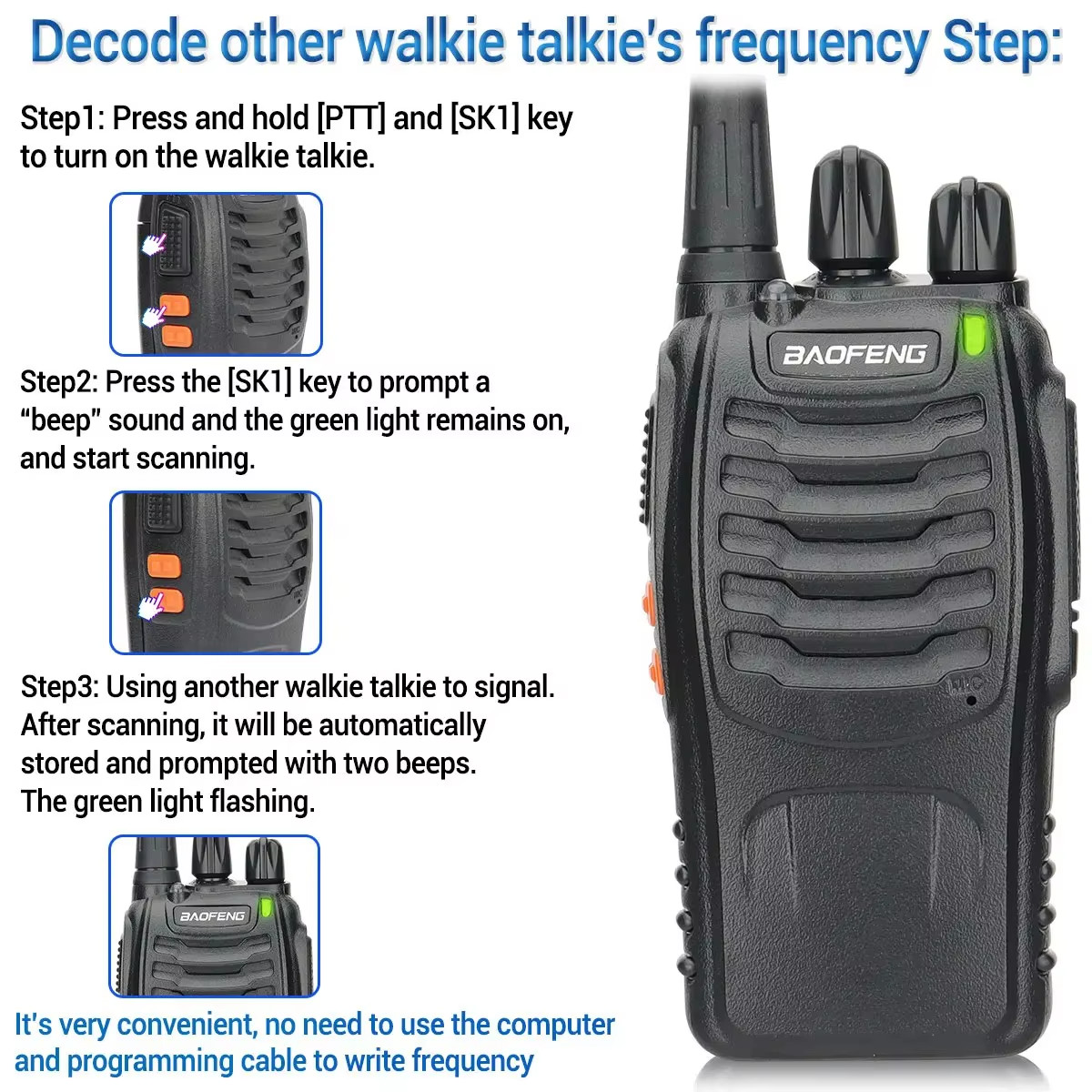 Walkie Talkie – Long-Range Dual Band Two-Way Radio (USB Rechargeable)
