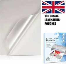 100 x A4 LAMINATING POUCHES GLOSS LAMINATOR LAMINATE SHEETS SLEEVES 150 MICRONS