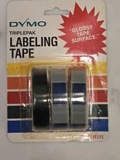 Dymo Embossing Labels 3/8" x 12' Rolls 3 Pack 73836 9.5mm x 3.6m 2 Blue 1 Grn FJ