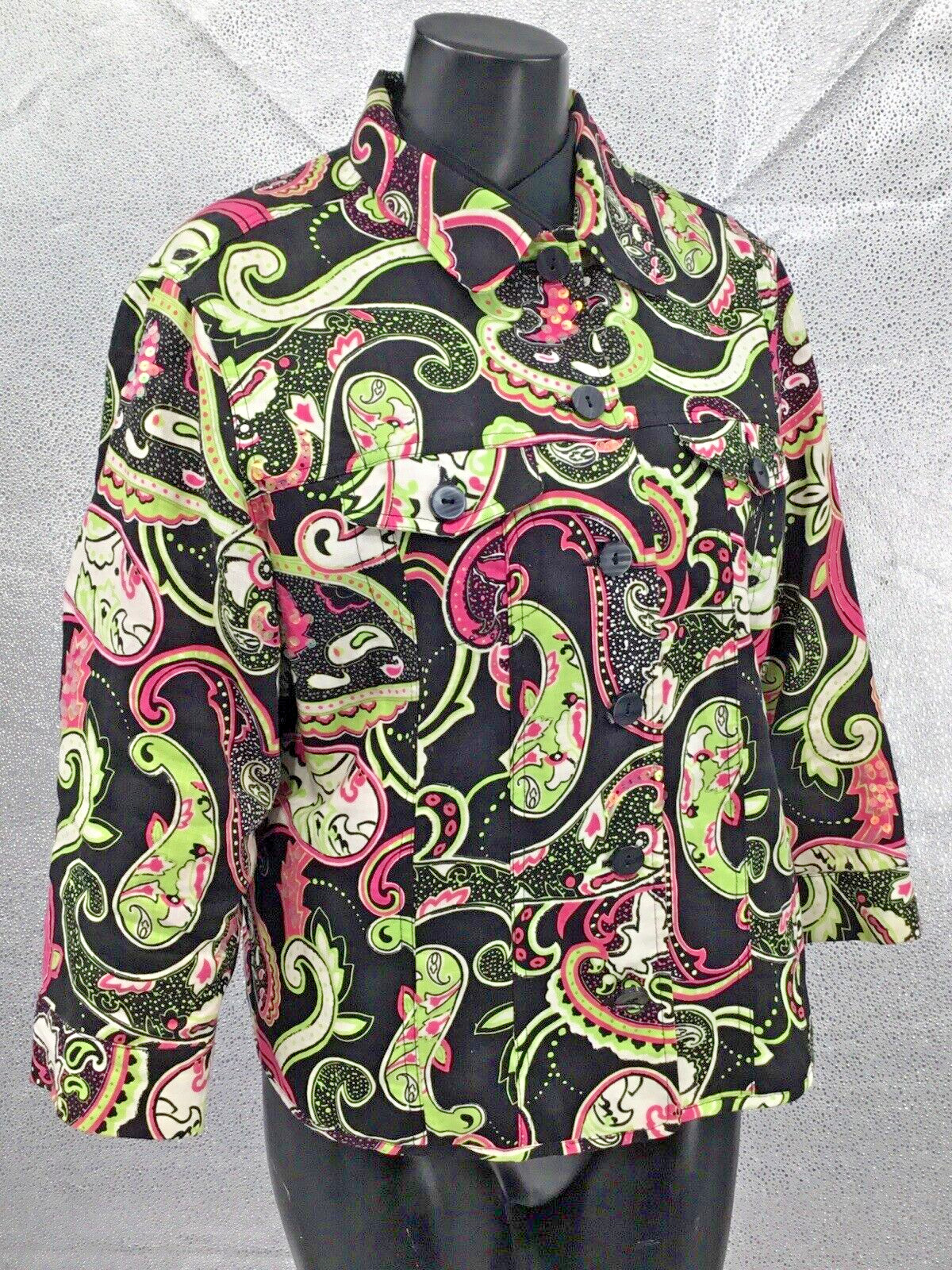 Patrick Christopher Jacket Size L Button Up Lined… - image 5