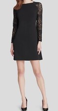 Tommy Hilfiger Women's Black Lace-Sleeve Shift Dress Petite Size 6P