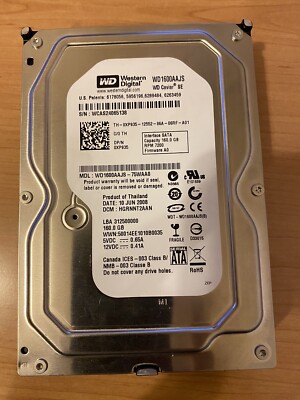 Western Digital WD1600AAJS 160GB 7200RPM SATA HDD - Desktop Computer Festplatte