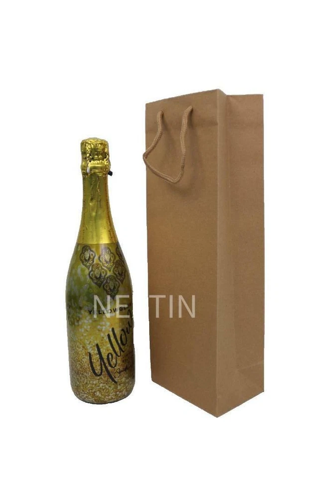 Wine Paper Bags 50 x Bulk, Gift Shopping Carry Craft Brown Bag with Handles - Image 2 of 4