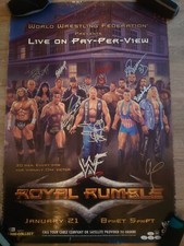 WWF/WWE Original RARE 2001 Royal Rumble poster signed Austin, Undertaker, Y2J