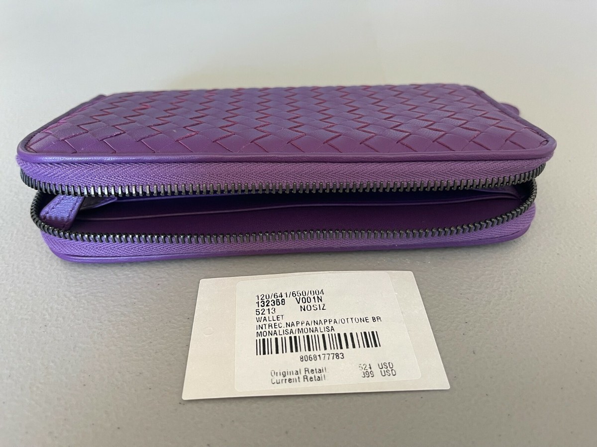 0347 Bottega Veneta Zip Around Wallet Purple | eBay