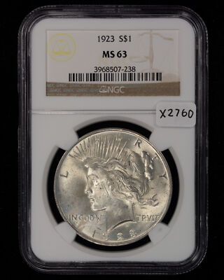 1923 $1 Peace Silver Dollar - Luster - NGC MS 63 - SKU-X2760 | eBay