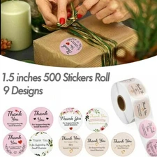 2 Roll 1000pcs Thank You Stickers 1.5" Thank You for Supporting Small Business