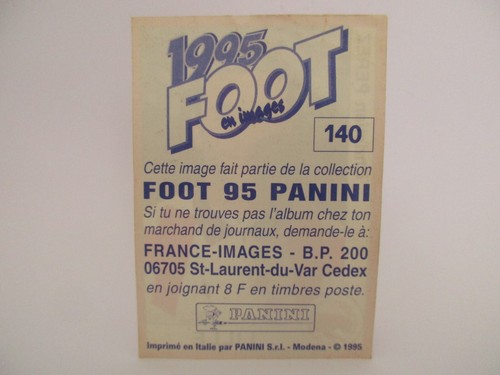 Sticker PANINI FOOT 1995 N°140 Christian Perez Lille - Picture 2 of 2
