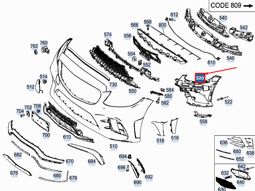 MERCEDES-BENZ C Coupé C205 Stoßstangenträger vorne links A2058851901