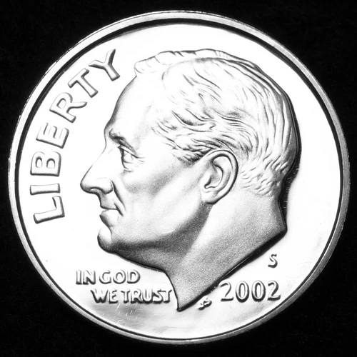 2002 S Roosevelt Silver Mint Proof Dime ~ U.S. Coin from Original Proof Set