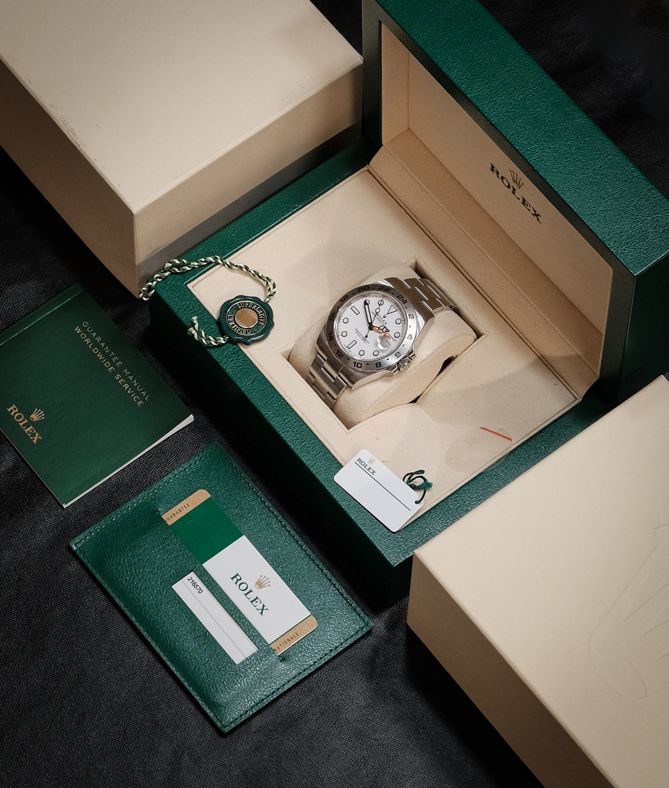 Rolex Explorer II 216570 Polar White Dial 2018 Full Set One Owner Rolex image 9