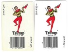2 collect/swap playing cards featuring poinsettia plants, Trump jokers — photo 2