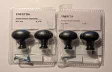4 Stück Möbelgriffe Knopf Knauf  oval * IKEA ENERYDA Knopf  1  3/8" * 4