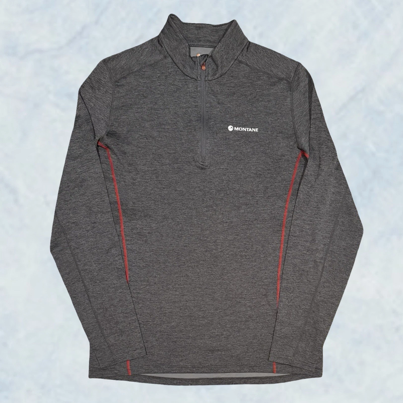 Mens Grey Montane Dart 1/4 Zip Technical Base Layer Top Gym - Size Large (L) U91