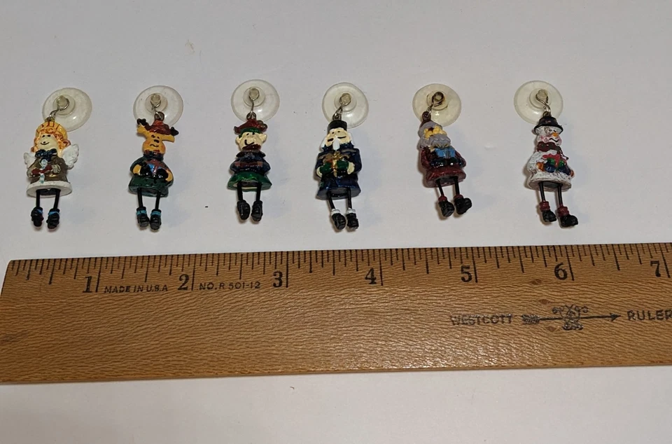 6 dijes de ventosa de copa de vino de Navidad marcadores fiesta navideña Foto 2 de 4