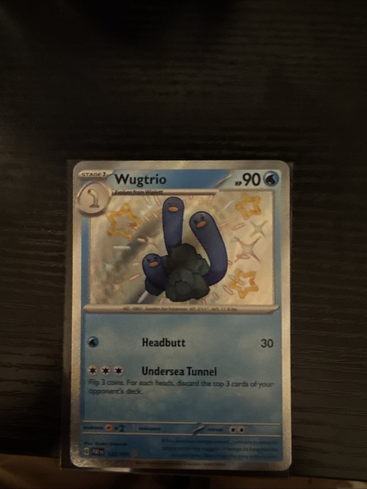 Pokémon TCG Wugtrio Scarlet & Violet Paldean Fates Holo Shiny Rare Card 122/091