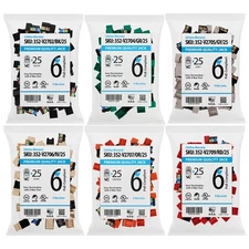 Vertical Cable CAT6 RJ45 Keystone Jack Ethernet Network Connectors - 25 Count