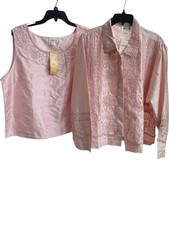 Coldwater Creek 100 Silk jacket intricate floral soutache embroidery  top NEW