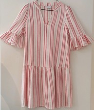 Sussan Knee-length Stripped Linen Dress