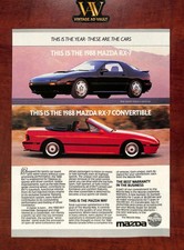 1988 Mazda RX-7 Convertible Vintage Print Ad - These Are The Cars