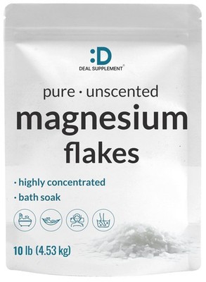 10 Lb Unscented Magnesium Flakes, Pure Magnesium Chloride for Bath Soak or Foot