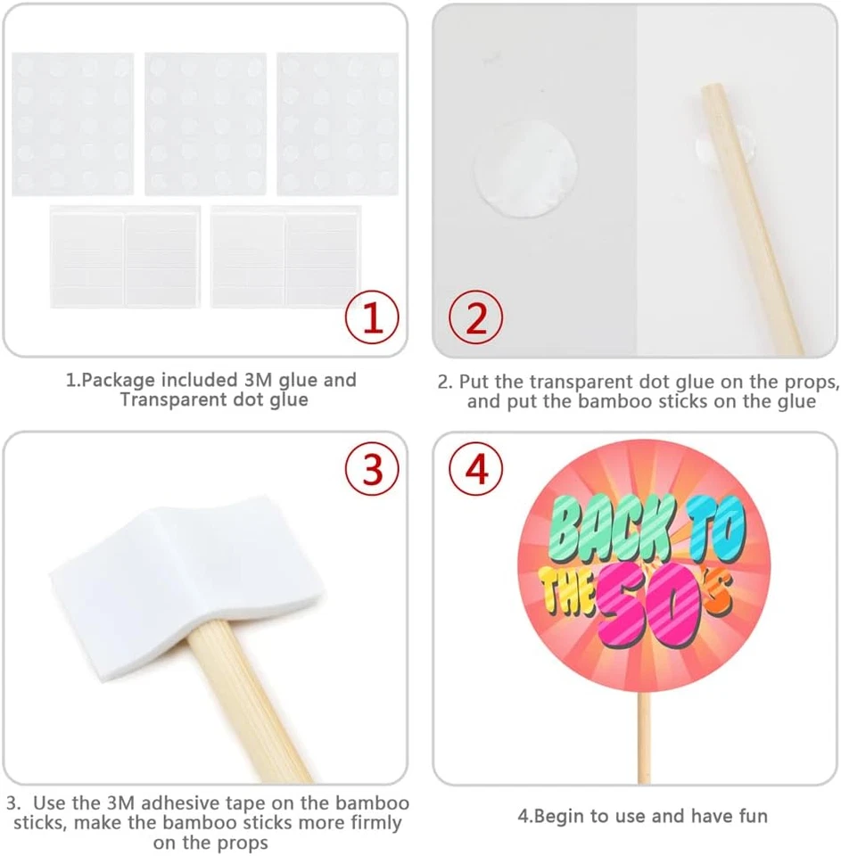 Accesorios para cabina de fotos 50S, 41 piezas accesorios para cabina de fotos de la década de 1950, decoraciones de fiesta de los años 50, así que Foto 4 de 4