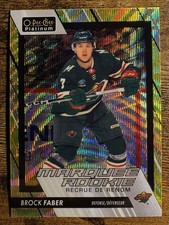 2023-24 O-Pee-Chee Platinum Brock Faber Marquee Rookie Neon Yellow Surge #260