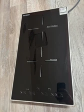 Karinear 12" Induction Cooktop 2 Burner Drop-In Electric Ceramic Glass Booster