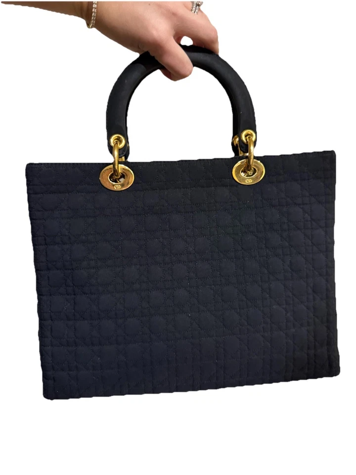 Christian Dior леди Dior Cannage Дамская сумка сумочка нейлона черный винтажный - Изображение 2 из 4