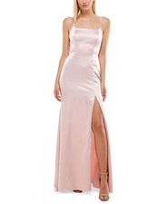 B. Darlin Women’s Strappy Side-Slit Gown Dress, Pink, 5/6