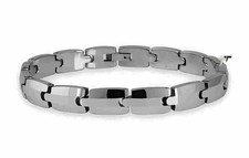 8.5 Inch - Silver - Tungsten Carbide Bracelet