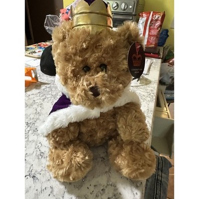 Coronation Bear Plush Teddy Brown Royal Cape Gold Crown NWT Commemorative Toy