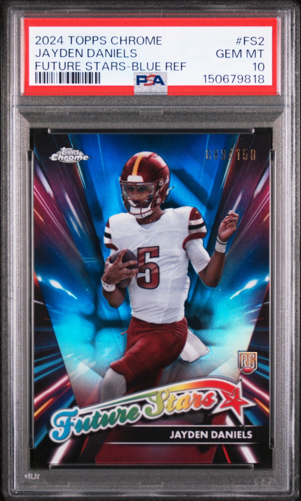 Jayden Daniels Topps Chrome Future Stars #FS2 Blue Refractor