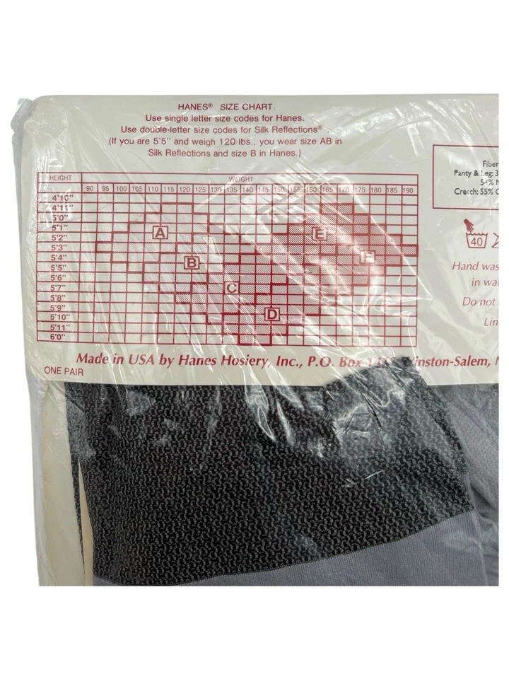 Pantimedias Hanes De Colección Talla CD Seda Reflejos Mosaico Negro Gris Moda Texturas Foto 4 de 4