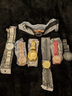 Lot of 7 Assorted Wristwatches Mixed Styles. Might be fake. made in China