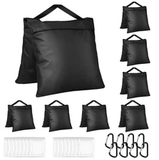8 Packs Sandbags Weight Bags for Photo Studio, Heavy Duty Saddlebag for Canop...